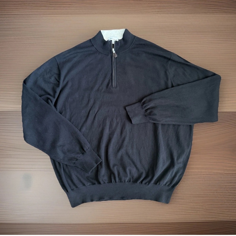 Peter Millar Crown Soft Quarter Zip Men’s Black Sweater Size XXL